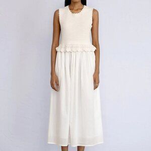 NWT Banjanan Madewell Heather Crochet Dress Ivory - Small (S)
